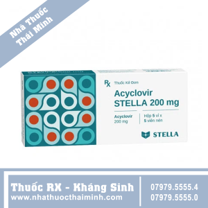 Thuốc Acyclovir Stella 200mg - điều trị nhiễm virus Herpes Simplex (7 vỉ x 5 viên)