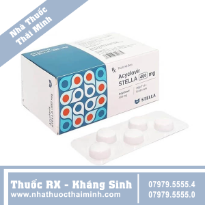 Thuốc Acyclovir Stella 400mg - điều trị nhiễm virus Herpes Simplex (7 vỉ x 5 viên)