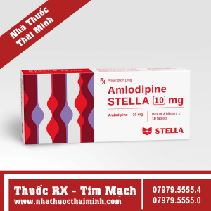 Thuốc Amlodipine Stella 10mg - điều trị tăng huyết áp (3 vỉ x 10 viên)