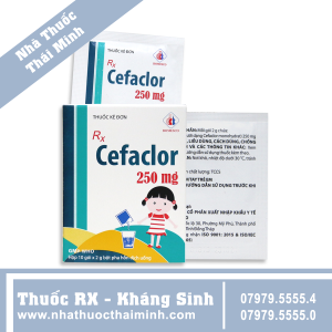 Thuốc bột pha Cefaclor 250mg - điều trị các bệnh nhiễm khuẩn (10 gói)