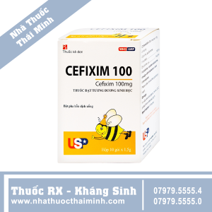 Thuốc Cefixim 100 con ong - điều trị nhiễm khuẩn (10 gói x 1.5g)