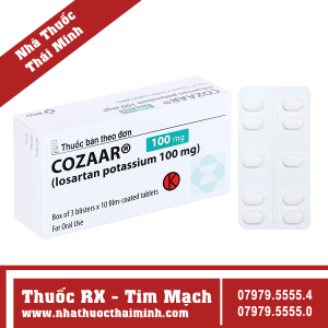 Thuốc Cozaar 100mg - điều trị tăng huyết áp (3 vỉ x 10 viên)