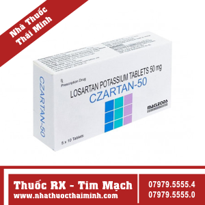 Thuốc Czartan 50 - điều trị tăng huyết áp (5 vỉ x 10 viên)