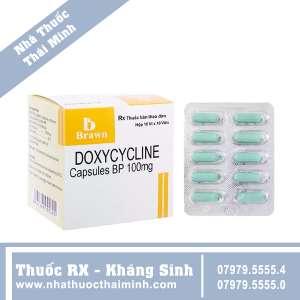 Thuốc Doxycycline 100mg - hỗ trợ điều trị bệnh Brucella (10 vỉ x 10 vi