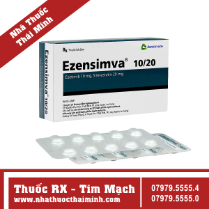 Thuốc Ezensimva 10/20 - điều trị tăng cholesterol máu (3 vỉ x 10 viên)