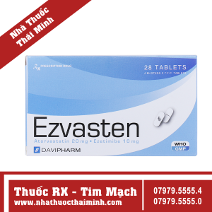 Thuốc Ezvasten - điều trị tăng cholesterol máu (4 vỉ x 7 viên)