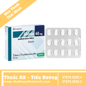 Thuốc Gliclada 60mg - điều trị bệnh tiểu đường tuýp 2 (8 vỉ x 15 viên)