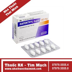 Thuốc Hafenthyl Supra 160mg - điều trị tăng triglycerid máu (3 vỉ x 10 viên)