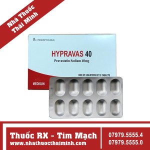 Thuốc Hypravas 40 - điều trị bệnh tim mạch (6 vỉ x 10 viên)