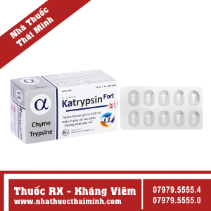 Thuốc Katrypsin Fort 8400iu - điều trị phù nề sau chấn thương (100 viên)