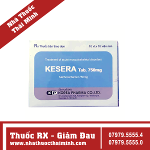 Thuốc Kesera 750mg - giảm đau do bong gân, căng cơ, chấn thương (100 viên)