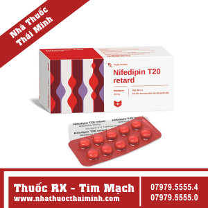 Thuốc Nifedipin T20 Retard - dự phòng đau thắt ngực (10 vỉ x 10 viên)