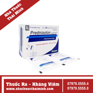 Thuốc Prednisolon sachet - chống viêm (30 gói x 1 gram)