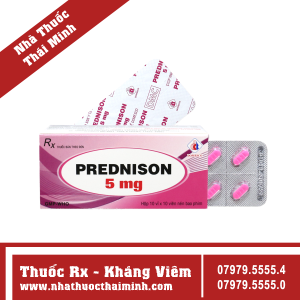 Thuốc Prednison 5mg - điều trị viêm khớp dạng thấp, lupus ban đỏ (100 viên)