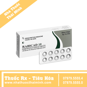 Thuốc Rabicad 10 - điều trị loét dạ dày - tá tràng (1 vỉ x 10 viên)