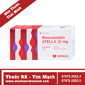 Thuốc Rosuvastatin Stella 20mg - điều trị rối loạn lipid máu (3 vỉ x 10 viên)