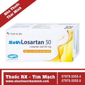 Thuốc Savi Losartan 50mg - điều trị tăng huyết áp (3 vỉ x 10 viên)