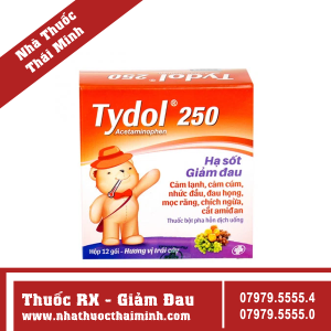 Thuốc bột pha hỗn dịch uống Tydol 250mg (Hộp 12 gói)