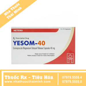 Thuốc Yesom 40mg - điều trị viêm loét dạ dày, tá tràng (3 vỉ x 10 viên)