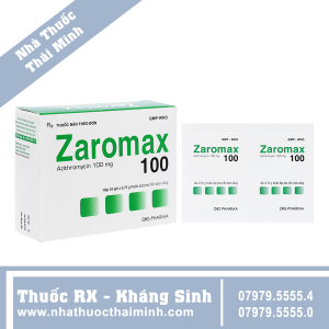 Thuốc bột pha hỗn dịch uống Zaromax 100 trị nhiễm khuẩn (24 gói)